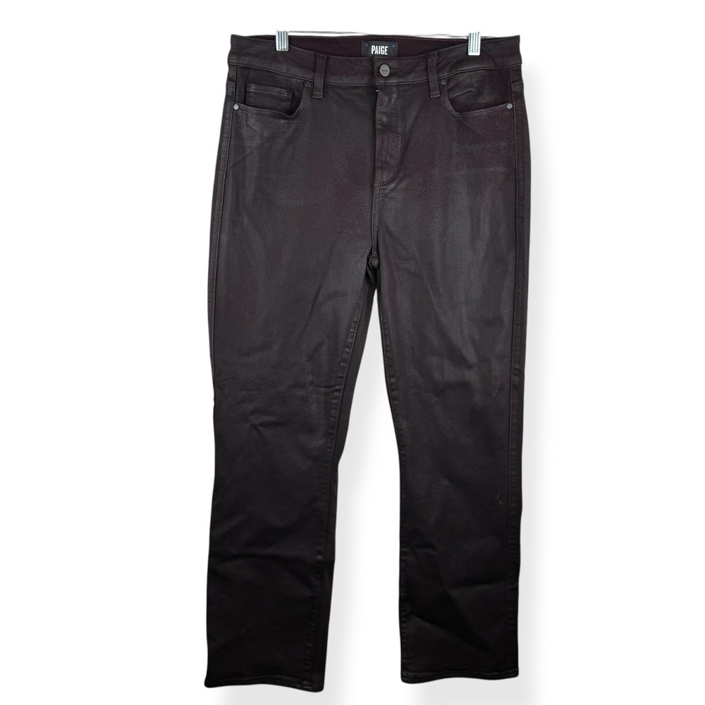PAIGE Cindy Womens Dark Brown Wine Straight Leg Jeans Size 32 Premium Denim